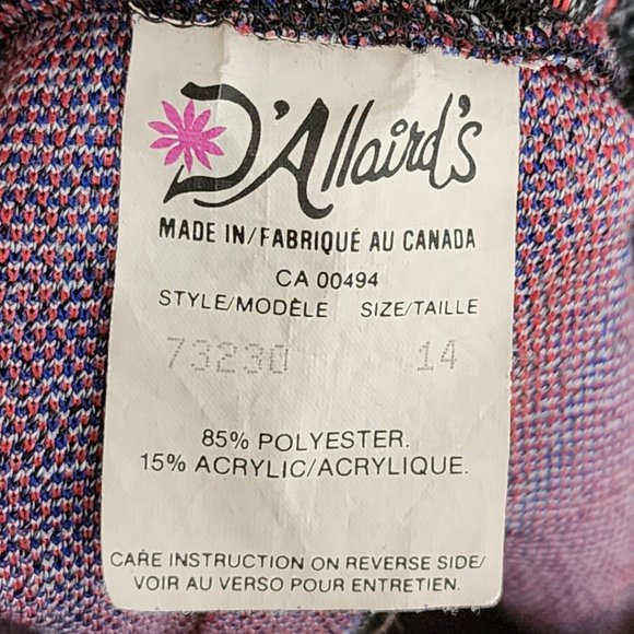 D'Allairds VTG Red & Gray Striped Knit Pencil Skirt - Picture 3 of 3